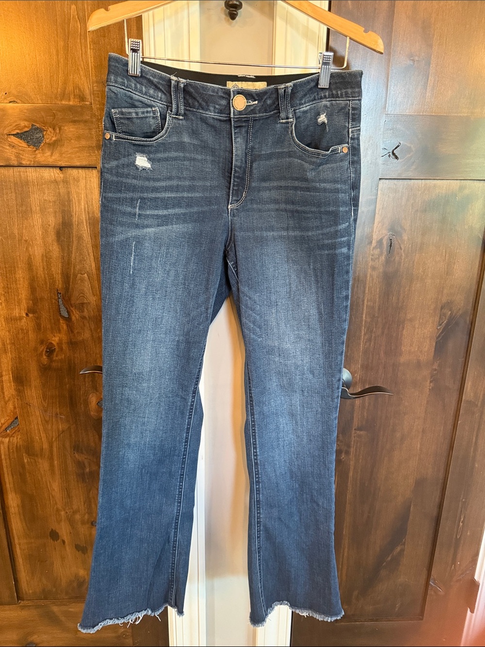Democracy Dark Blue Distressed Babyboot Jeans